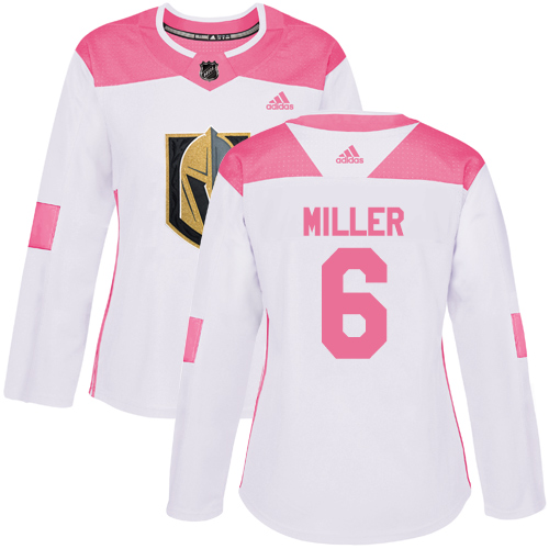 Adidas Golden Knights #6 Colin Miller White/Pink Authentic Fashion Women's Stitched NHL Jersey